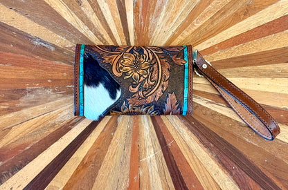 Sunflower and Cowhide Wallet