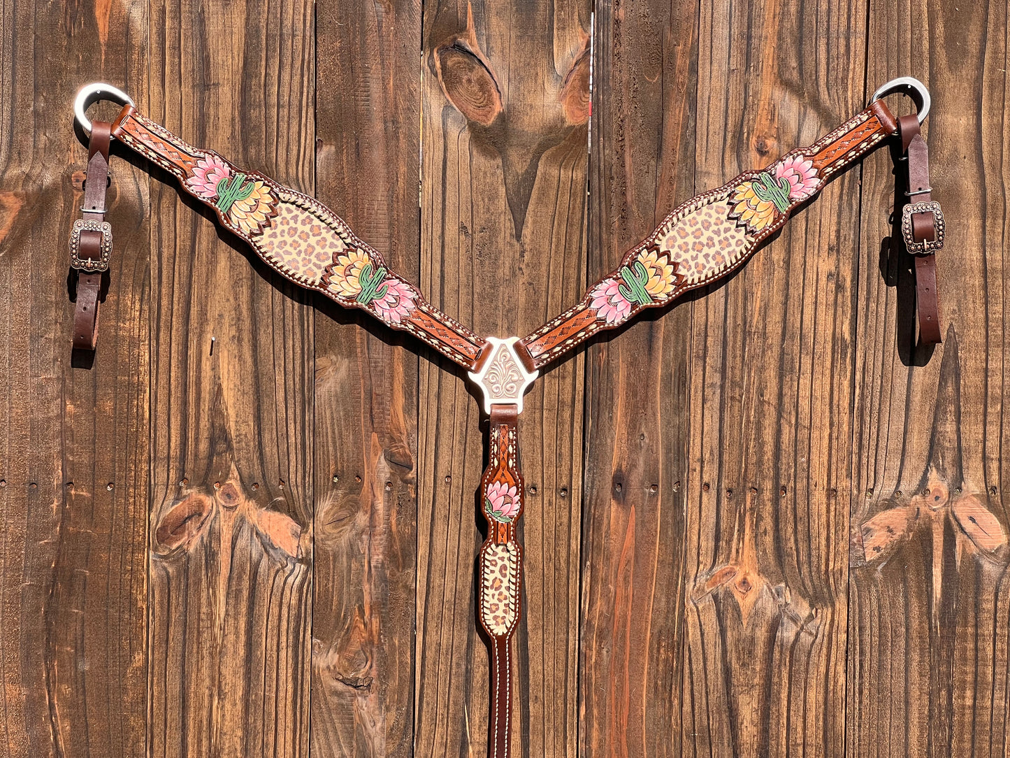 Cactus Cheetah Breast Collar