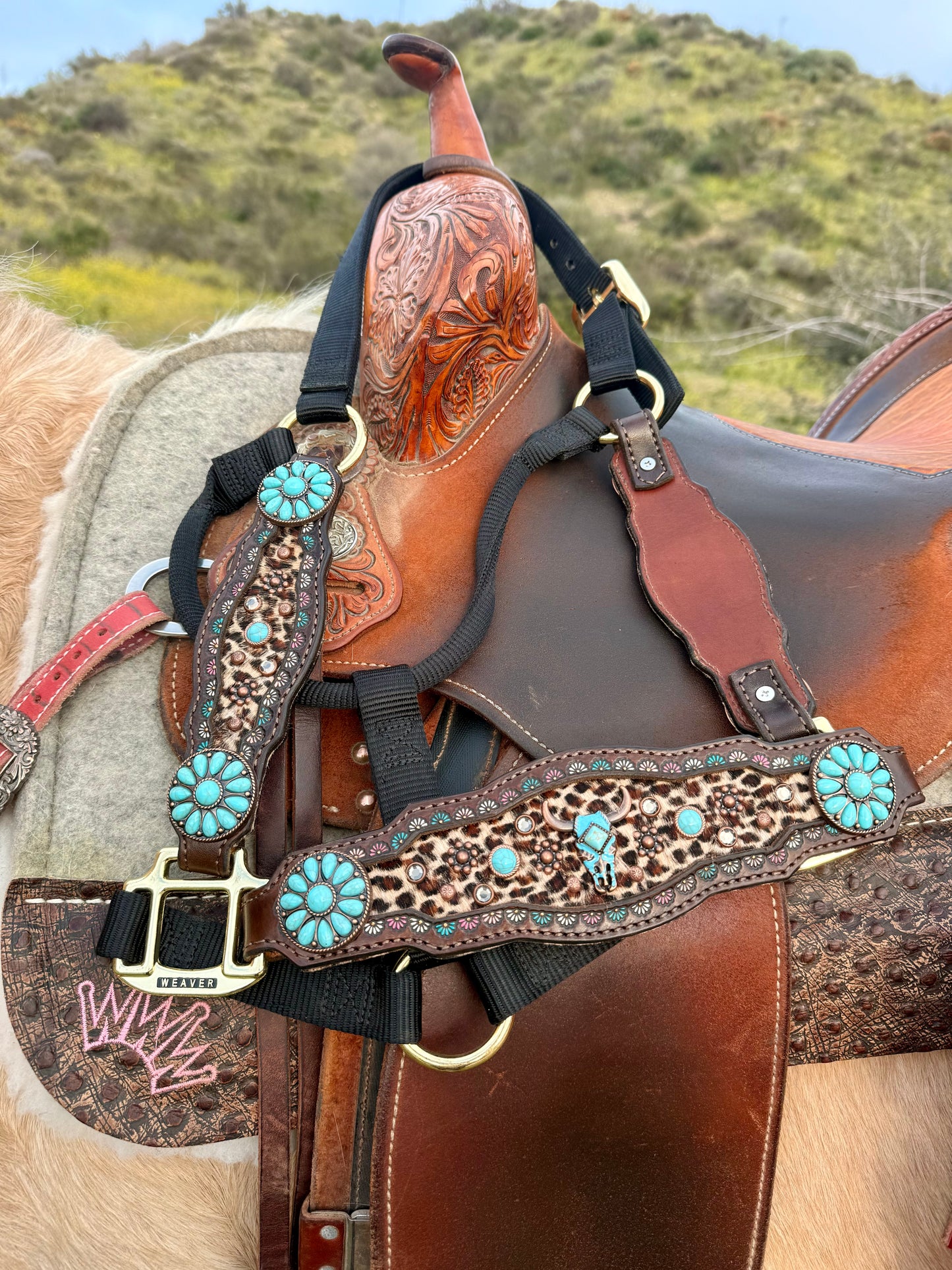 Leopard and Turquoise Halter