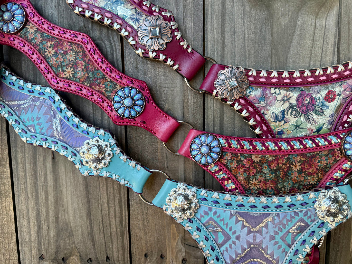 Metallic Floral Plum Breast Collar