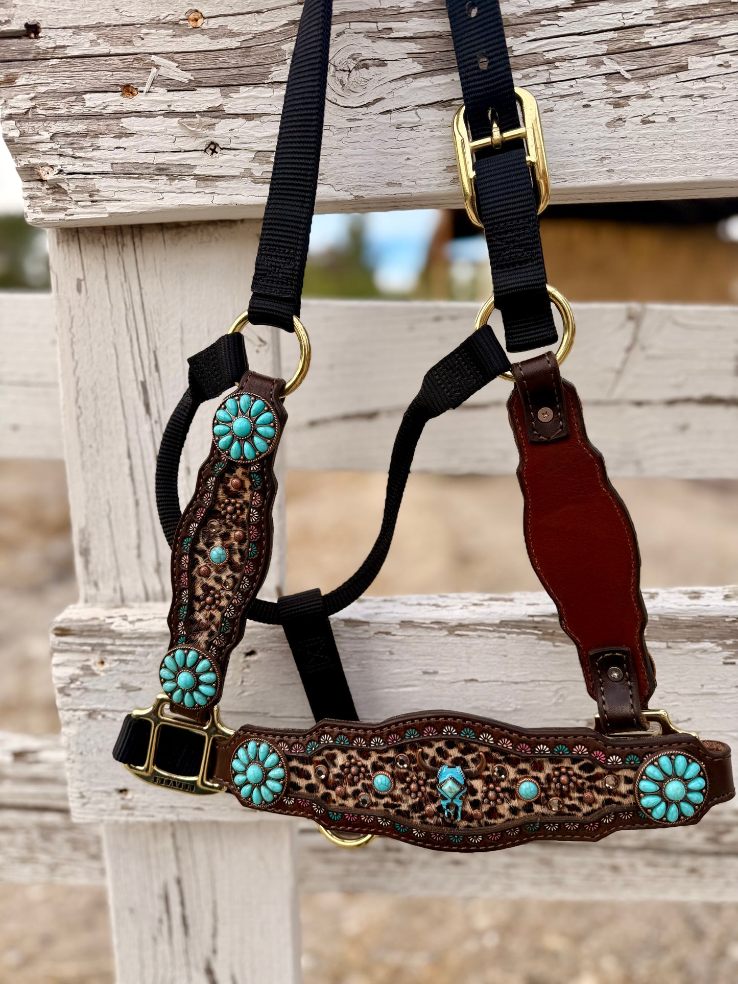 Leopard and Turquoise Halter