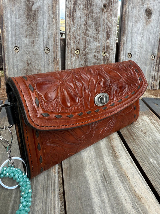 Tooled Wildflower Wallet