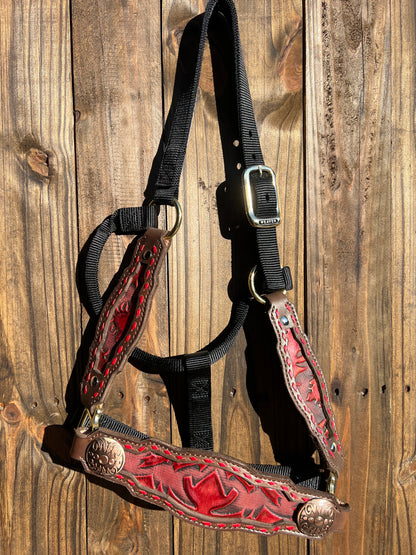 Red Bronc Halter with Cheek Pieces